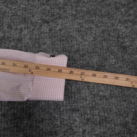ETON Dress Shirt‎ Mens 46 -16 1/2 Pink Micro Check Long Sleeve Button Up - Picture 10 of 14
